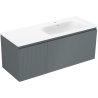 Mexen Rivel 120 cm Bathroom Cabinet with Vela Right Sink, 1S, 1D, Grooved, Graphite/White Matte - 91A23-12047-3-BBFF66-W23P01