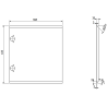 Mexen Rivel 160 cm bathroom cabinet with Vela right sink, 1D, 1S, ribbed, white matte - 91A23-16047-3-BBFF01-W23P01