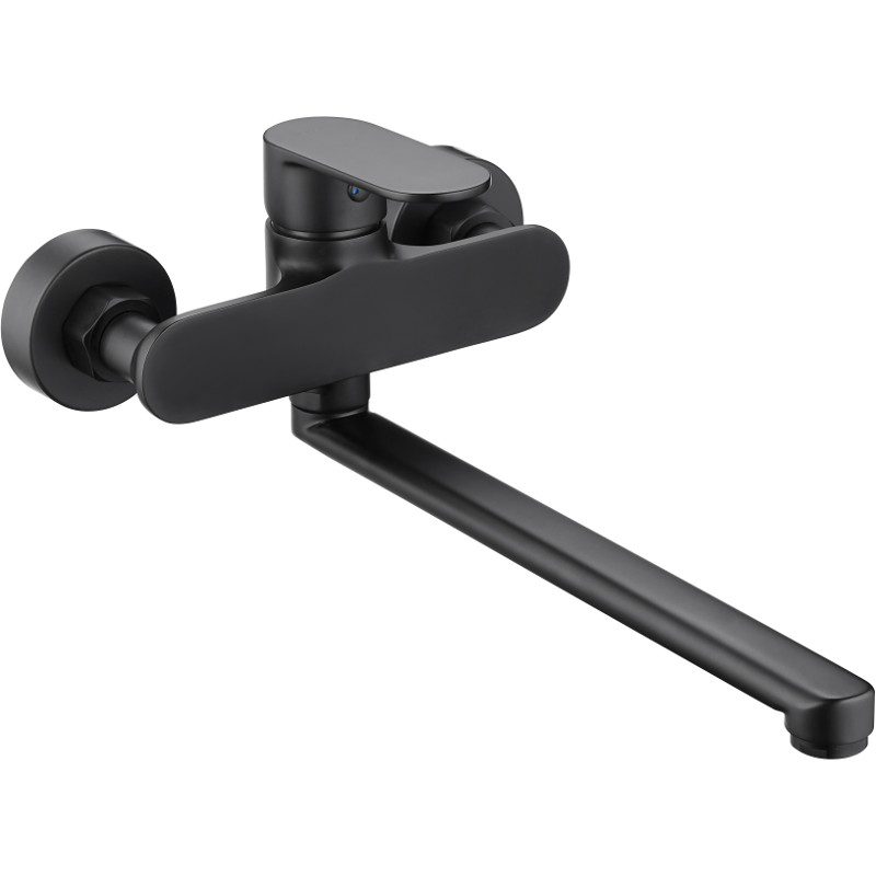 Mexen Milo long sprout bathtub mixer tap, Black - 71335-70