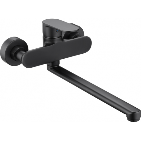 Mexen Milo long sprout bathtub mixer tap, Black - 71335-70