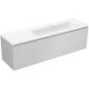 Mexen Rivel 160 cm bathroom cabinet with Vela sink right, 1S, 1D, grooved, gray matte/white matte - 91A23-16047-3-BBFF62-W23P01