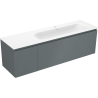 Mexen Rivel 160 cm Bathroom Cabinet with Vela Sink Right, 1S, 1D, Grooved, Graphite/White Matte - 91A23-16047-3-BBFF66-W23P01