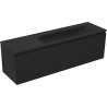 Mexen Rivel 160 cm Bathroom Cabinet with Right Washbasin Vela, 1S, 1D, Ribbed, Black Matte - 91A23-16047-3-BBFF71-W23P71