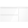 Mexen Orio 90 cm bathroom cabinet with Otis left sink, 2S, 1D, white gloss - 91A13-09047-3-BBFFF00-W18L00