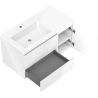 Mexen Orio 90 cm bathroom cabinet with Otis left sink, 2S, 1D, white gloss - 91A13-09047-3-BBFFF00-W18L00