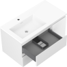 Mexen Orio 90 cm bathroom cabinet with Otis left sink, 2S, 1D, white matte - 91A13-09047-3-BBFFF01-W18L01