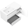 Mexen Orio 90 cm bathroom cabinet with Otis left sink, 2S, 1D, white matte - 91A13-09047-3-BBFFF01-W18L01