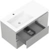 Mexen Orio bathroom cabinet 90 cm with Otis left sink, 2S, 1D, gray matte/white matte - 91A13-09047-3-BBFFF62-W18L01