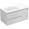 Mexen Orio bathroom cabinet 90 cm with Otis left sink, 2S, 1D, gray matte/white matte - 91A13-09047-3-BBFFF62-W18L01