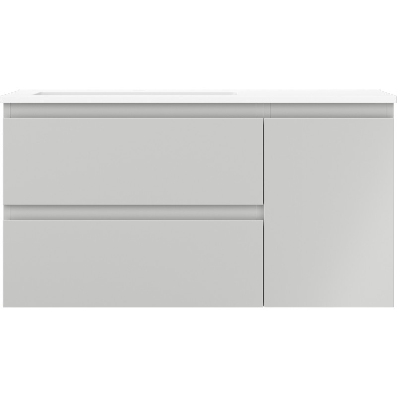 Mexen Orio bathroom cabinet 90 cm with Otis left sink, 2S, 1D, gray matte/white matte - 91A13-09047-3-BBFFF62-W18L01
