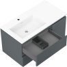 Mexen Orio 90 cm bathroom cabinet with Otis left sink, 2S, 1D, matte graphite/white matte - 91A13-09047-3-BBFFF66-W18L01