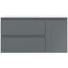 Mexen Orio 90 cm bathroom cabinet with Otis left sink, 2S, 1D, matte graphite/white matte - 91A13-09047-3-BBFFF66-W18L01