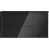 Mexen Orio 90 cm bathroom cabinet with Otis left sink, 2S, 1D, black gloss/black matte - 91A13-09047-3-BBFFF70-W18L71