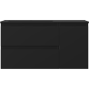 Mexen Orio 90 cm bathroom cabinet with left Otis washbasin, 2S, 1D, matte black - 91A13-09047-3-BBFFF71-W18L71