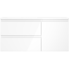 Mexen Orio bathroom cabinet 100 cm with left Otis sink, 2S, 1D, white gloss - 91A13-10047-3-BBFFF00-W18L00