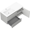 Mexen Orio 100 cm Bathroom Cabinet with Left Otis Sink, 2S, 1D, Gray Matte/White Matte - 91A13-10047-3-BBFFF62-W18L01