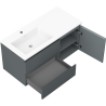Mexen Orio 100 cm bathroom cabinet with left Otis sink, 2S, 1D, matte graphite/white matte - 91A13-10047-3-BBFFF66-W18L01
