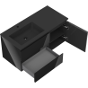 Mexen Orio bathroom cabinet 100 cm with Otis left sink, 2S, 1D, black gloss/black matte - 91A13-10047-3-BBFFF70-W18L71