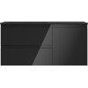 Mexen Orio bathroom cabinet 100 cm with Otis left sink, 2S, 1D, black gloss/black matte - 91A13-10047-3-BBFFF70-W18L71