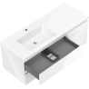 Mexen Orio 120 cm bathroom cabinet with Otis left sink, 2S, 1D, white gloss - 91A13-12047-3-BBFFF00-W18L00