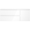 Mexen Orio bathroom cabinet 120 cm with left Otis sink, 2S, 1D, white gloss - 91A13-12047-3-BBFFF00-W18L00