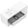 Mexen Orio 120 cm bathroom cabinet with left Otis sink, 2S, 1D, matte white - 91A13-12047-3-BBFFF01-W18L01