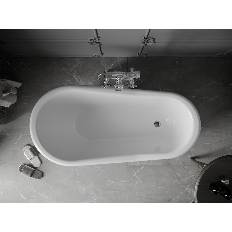 Mexen Retro freestanding bathtub 150 x 73 cm, white, chrome legs - 53251507300-00