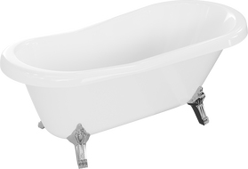 Mexen Retro freestanding bathtub 150 x 73 cm, White, chrome legs - 53251507300-00