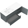 Mexen Orio bathroom cabinet 120 cm with left Otis sink, 2S, 1D, matte graphite/white matte - 91A13-12047-3-BBFFF66-W18L01