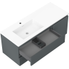 Mexen Orio bathroom cabinet 120 cm with left Otis sink, 2S, 1D, matte graphite/white matte - 91A13-12047-3-BBFFF66-W18L01