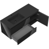Mexen Orio 120 cm bathroom cabinet with left Otis sink, 2S, 1D, black gloss/black matte - 91A13-12047-3-BBFFF70-W18L71