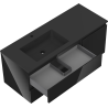 Mexen Orio 120 cm bathroom cabinet with left Otis sink, 2S, 1D, black gloss/black matte - 91A13-12047-3-BBFFF70-W18L71