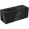 Mexen Orio 120 cm bathroom cabinet with left Otis sink, 2S, 1D, black gloss/black matte - 91A13-12047-3-BBFFF70-W18L71