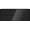 Mexen Orio 120 cm bathroom cabinet with left Otis sink, 2S, 1D, black gloss/black matte - 91A13-12047-3-BBFFF70-W18L71