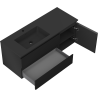 Mexen Orio bathroom cabinet 120 cm with left Otis sink, 2S, 1D, black matte - 91A13-12047-3-BBFFF71-W18L71