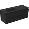 Mexen Orio bathroom cabinet 120 cm with left Otis sink, 2S, 1D, black matte - 91A13-12047-3-BBFFF71-W18L71