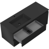 Mexen Orio bathroom cabinet 120 cm with left Otis sink, 2S, 1D, black matte - 91A13-12047-3-BBFFF71-W18L71