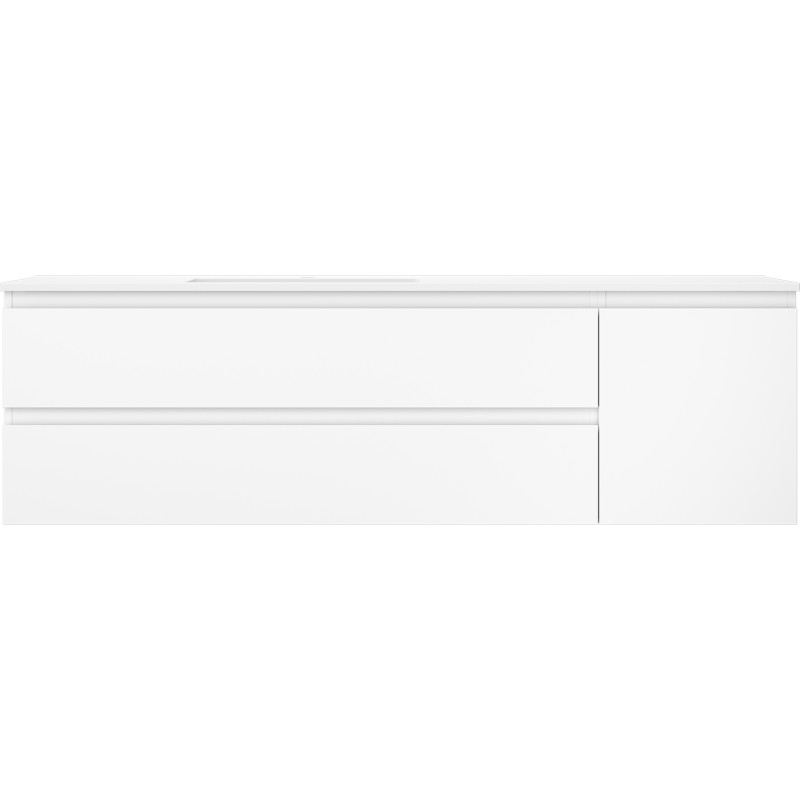 Mexen Orio 160 cm bathroom cabinet with Otis left sink, 2D, 1C, white matte - 91A13-16047-3-BBFFF01-W18L01