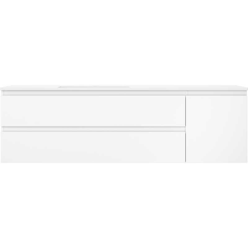 Mexen Orio bathroom cabinet 160 cm with left Otis washbasin, 2S, 1D, white matte - 91A13-16047-3-BBFFF01-W18L01