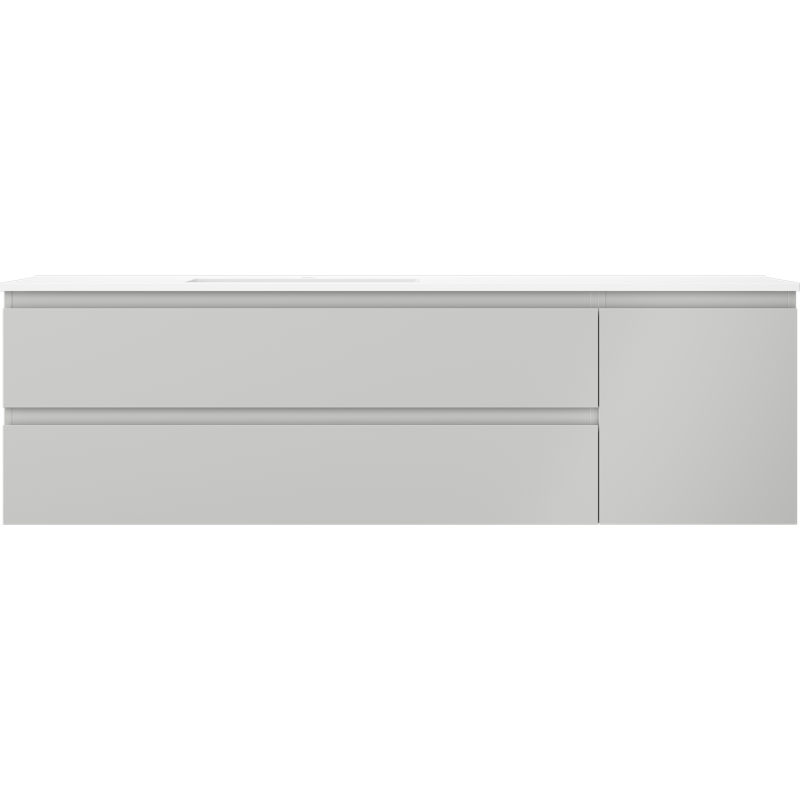Mexen Orio bathroom cabinet 160 cm with left Otis sink, 2S, 1D, gray matte/white matte - 91A13-16047-3-BBFFF62-W18L01