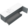 Mexen Orio bathroom cabinet 160 cm with left Otis basin, 2S, 1D, graphite matte/white matte - 91A13-16047-3-BBFFF66-W18L01