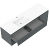 Mexen Orio bathroom cabinet 160 cm with left Otis sink, 2S, 1D, matte graphite/white matte - 91A13-16047-3-BBFFF66-W18L01