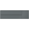 Mexen Orio bathroom cabinet 160 cm with left Otis sink, 2S, 1D, matte graphite/white matte - 91A13-16047-3-BBFFF66-W18L01