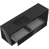 Mexen Orio 160 cm bathroom cabinet with Otis left washbasin, 2S, 1D, black gloss/black matte - 91A13-16047-3-BBFFF70-W18L71