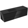 Mexen Orio 160 cm bathroom cabinet with Otis left washbasin, 2S, 1D, black gloss/black matte - 91A13-16047-3-BBFFF70-W18L71