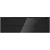 Mexen Orio 160 cm bathroom cabinet with Otis left washbasin, 2S, 1D, black gloss/black matte - 91A13-16047-3-BBFFF70-W18L71