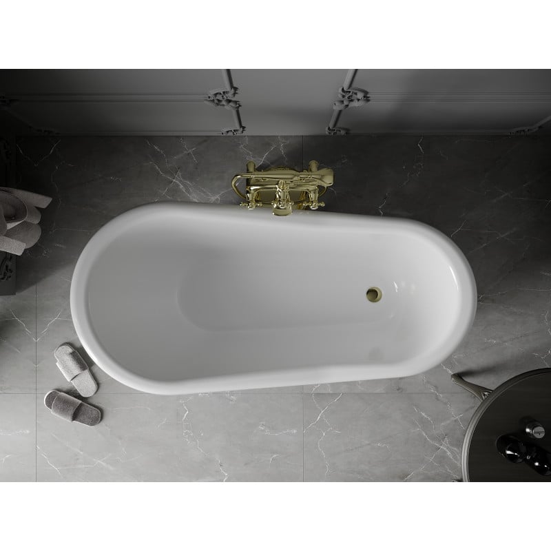 Mexen Retro freestanding bathtub 150 x 73 cm, white, gold legs - 53251507300-50