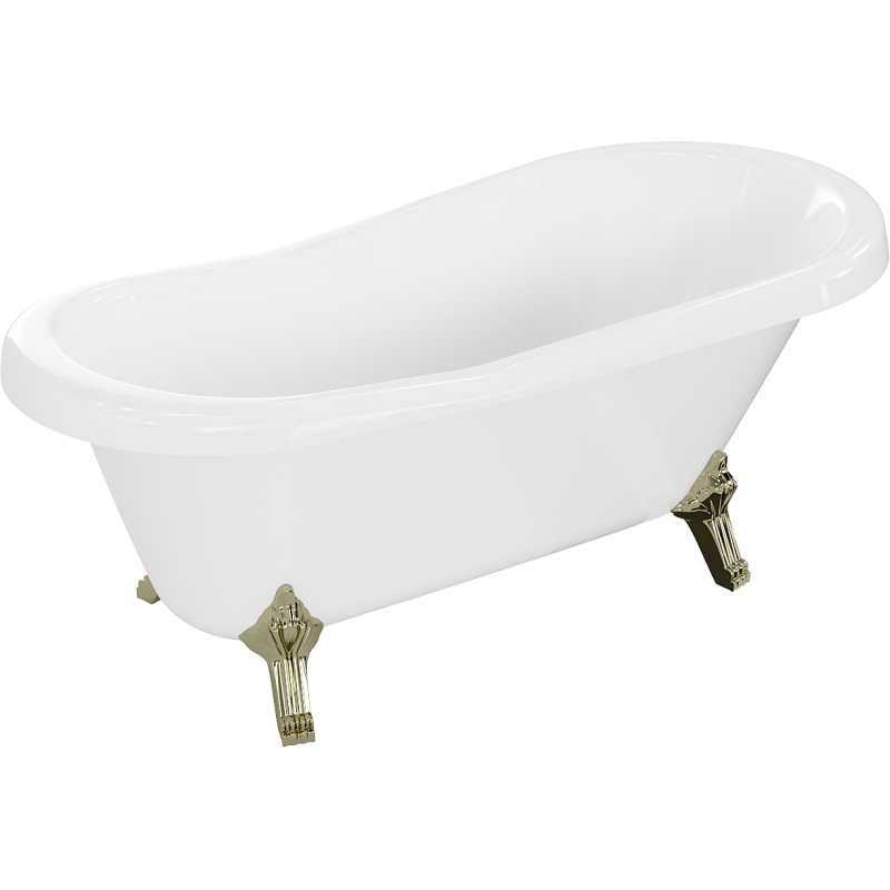 Mexen Retro free-standing bath 150 x 73 cm, white, gold legs - 53251507300-50