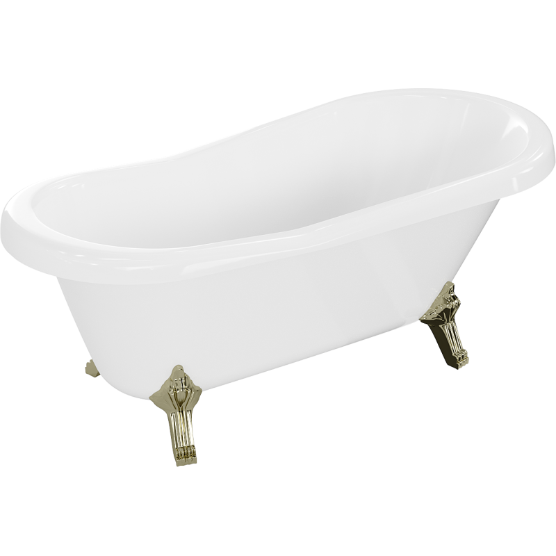 Mexen Retro freestanding bathtub 150 x 73 cm, White, gold legs - 53251507300-50