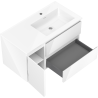 Mexen Orio 90 cm bathroom cabinet with Otis sink right, 2S, 1D, high gloss white - 91A13-09047-3-BBFFF00-W18P00